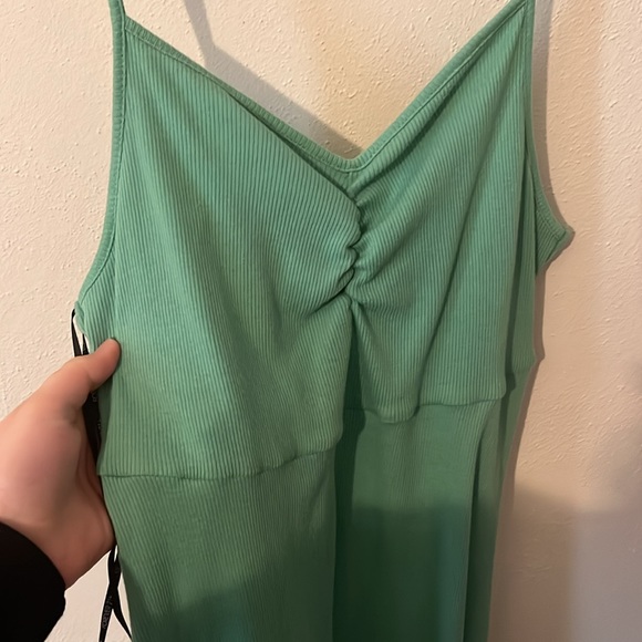 Forever21 + Green Rutched Dress Mini - Picture 4 of 5